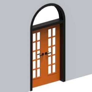 Transom Double Panel Arch Door