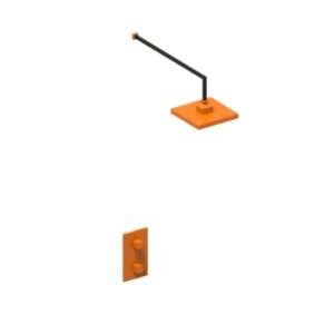 Concealed Thermostat with Overhead Shower