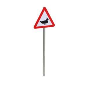 Wild Fowl Likely in Road Ahead Post Mounted Sign