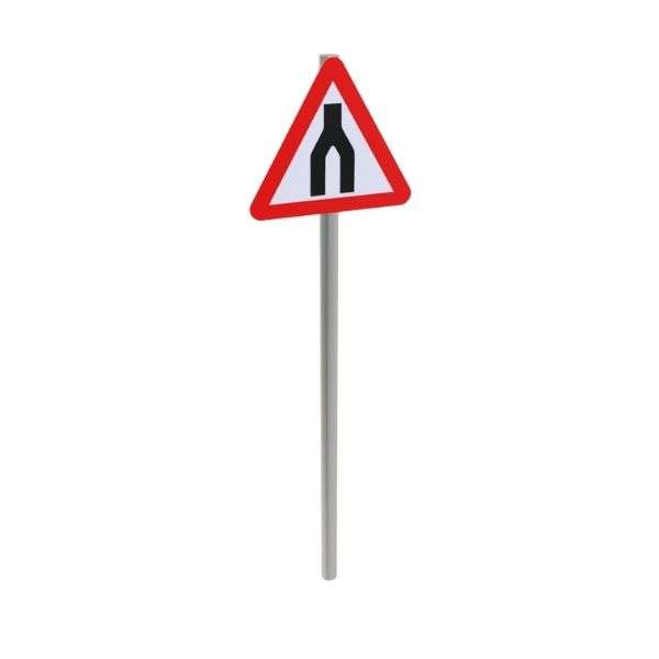 Dual Carriageway Ends Post Mounted Sign