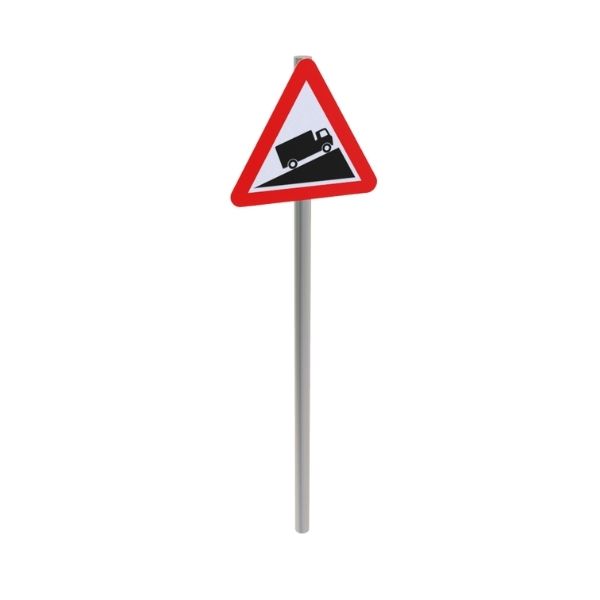 Slow Moving Vehicles On Incline Post Mounted Sign