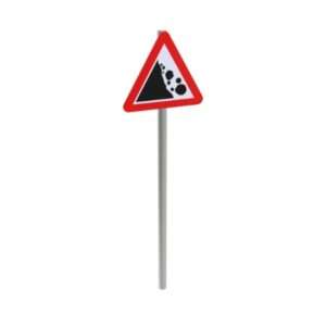 Risk of Left Side Falling Rocks Post Mounted Sign