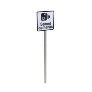 Speed cameras' Inc Symbol Sign Post Mounted