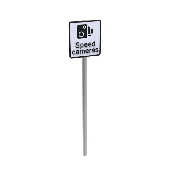 Speed cameras' Inc Symbol Sign Post Mounted