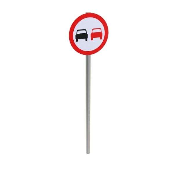 No Overtaking Post Mounted Sign