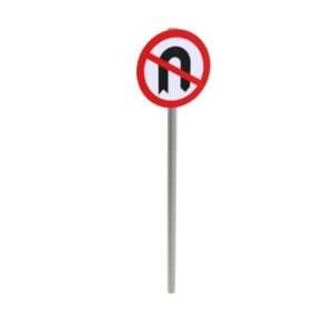 U-Turns Prohibited Road Post Mounted Sign