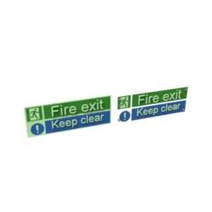 Fire Exit Keep Clear Multi-Message Sign