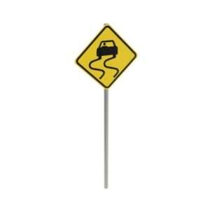 Slippery When Wet Post Mounted Sign