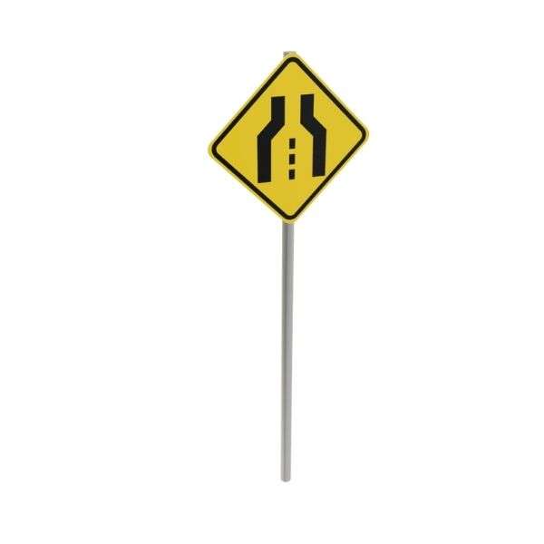 Single Lane Transition Post Mounted Sign