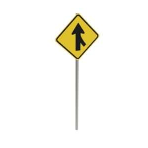 Right Lane Merge Post Mounted Sign