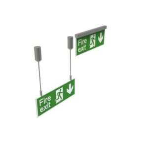 Ceiling Mounted Fire Exit Down Arrow Sign