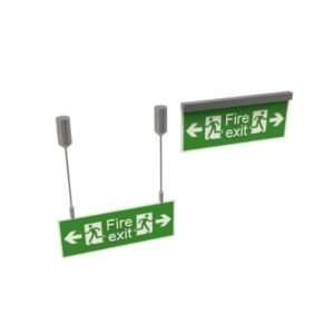 Ceiling Mounted Fire Exit Left & Right Sign