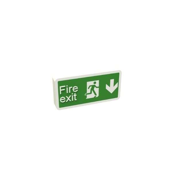 Fire Exit Down Arrow LED Sign Box