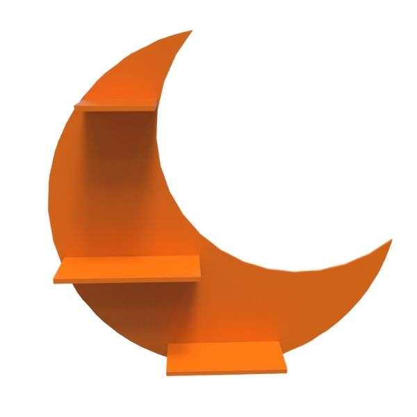 Moon Backlit Wooden Wall Shelf